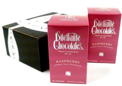 Dilettante Chocolates Raspberry Double Milk Chocolate Truffle Cremes, 2-10oz In Gift Box logo