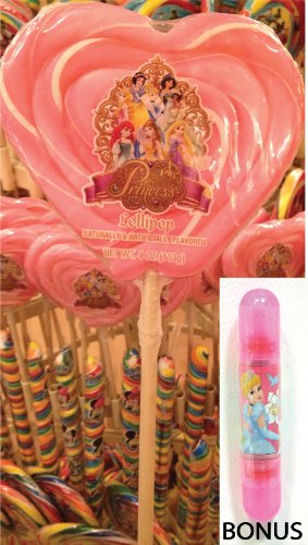 Disney Parks Pink Heart Shaped Princess Lollipop (4oz) – Disney Parks Exclusive & Limited Availability + Bonus Mystery Princess Double Sided Stamp logo