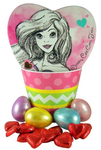 Disney Princess Easter Basket With Heart Shape Ariel Candy Box and Chocolates logo
