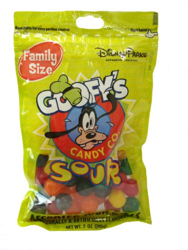 Disney World Parks Goofy Candy Co. Assorted Flavor Sour Balls Family Size 7 Oz. Bag Sealed – New logo