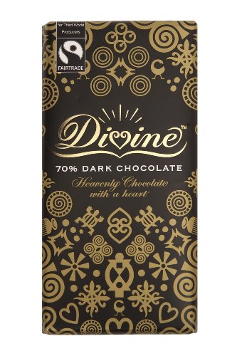 Divine Chocolate Bar, 70% Dark Chocolate, 3.5 Ounce (Pack of 10) logo