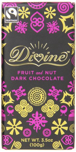 Divine Chocolate Bar, Fruit and Nut Dark Chocolate, 3.5 Ounce (Pack of 10) logo