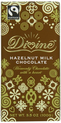 Divine Chocolate Bar, Hazelnut Milk Chocolate, 3.5 Ounce (Pack of 10) logo