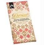 Divine Chocolate White Chocolate Bar With Strawberry ( 10×3.5 Oz) logo