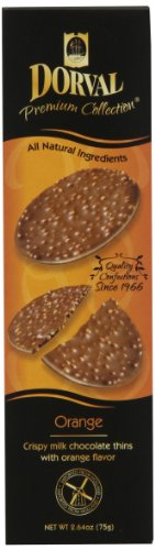 Dorval Premium Collection Crispy Milk Chocolate Thins With Orange, 2.64 ounce (Pack of 12) logo