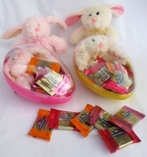 Double Gift Pack of Easter Eggs With Plush Bunny Rabbits Stuffed Animals & Ghirardelli Premium Filled Chocolates logo