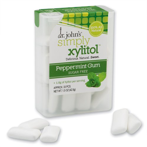 Dr. John’s Peppermint Xylitol Gum Packs – 10 Per Pack logo