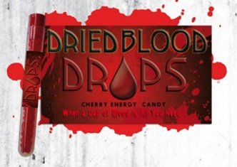 Dried Blood Drops Cherry Flavored Caffeinated Candy 3 Pack logo