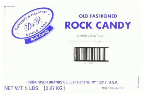 Dryden and Palmer Old Fashioned Rock Candy Amber Sugar Crystals, 5lbs Box logo
