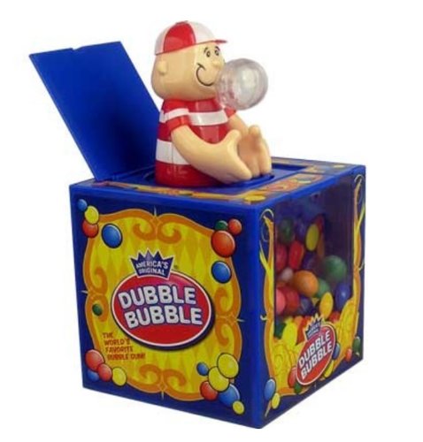 Dubble Bubble Jack In The Box Musical Gumball Machine With Gumballs logo