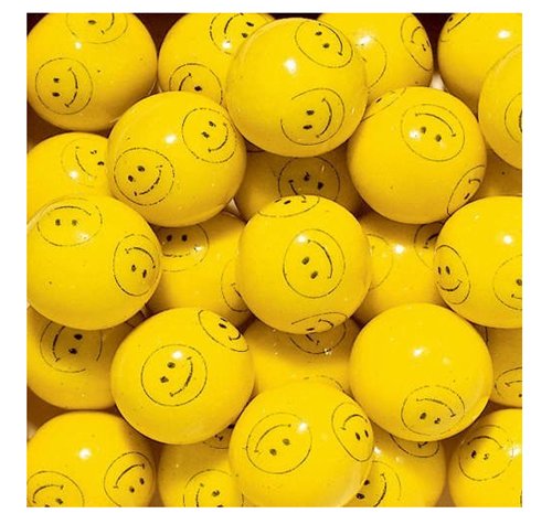 Dubble Bubble Smiley Face Gumballs 5 Pound Box logo