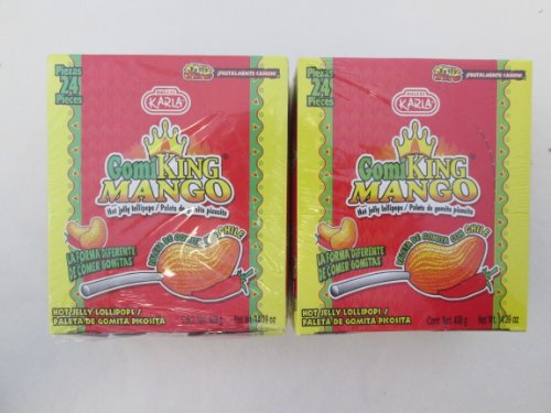 Dulces Karla Gomi King Mango Hot Jelly Lollipops 2 Boxe Of 24 Pieces (48 Pieces) logo