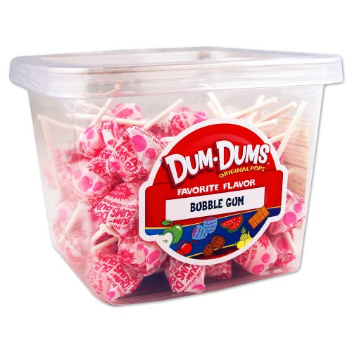 Dum Dums 1 Lb Tub Bubble Gum Flavor logo