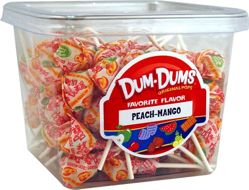 Dum Dums 1 Lb Tub Peach Mango Flavor logo