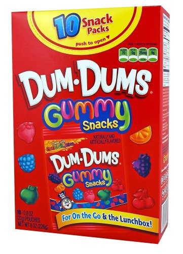 Dum Dums Gummy Snacks 3-10 Pouch Boxes Assorted Flavors logo