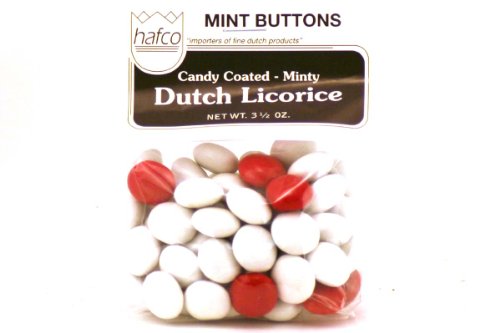 Dutch Licorice Candy Coated – Minty (mint Buttons) – 3.5oz [pack of 3] logo