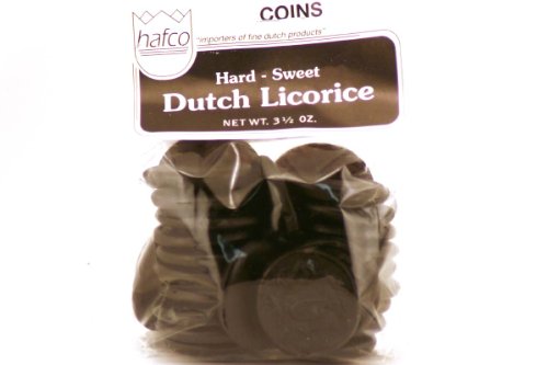 Dutch Licorice Hard – Sweet (coins) – 3.5oz [pack of 6 logo