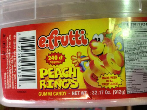 E.Frutti Peach Rings 240ct Approx Tub logo