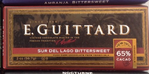 E. Guittard 12 Pack of Eating Bars Sur Del Lago Bittersweet 65% Cacao Dark Chocolate Bar From Venezuela 2oz (12 Bars) logo