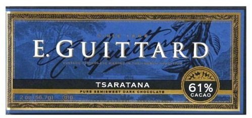 E. Guittard Tsaratana Pure Semisweet Dark Chocolate 61% Cacao, 2-ounces Eating Bar (Pack of 3) logo
