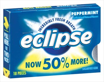 Eclipse Peppermint Sugar Free Gum 18 Ct (Pack of 8) logo