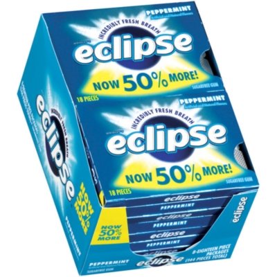 Eclipse Sugarfree Gum, Peppermint – 18-piece, Pack of 8 logo