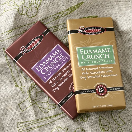 Edamame Crunch Chocolate Bars – Dark Chocolate (3.5 Ounce) logo