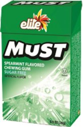 Elite Kosher Must Chewing Gum Spearmint Flavored Sugar Free 20 Pieces logo
