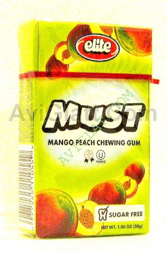 Elite Must Mango Peach Flavored Chewing Gum 6 Pack logo