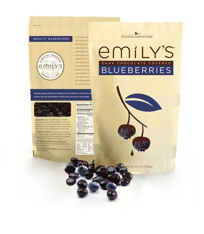 Emily’s Dark Chocolate Covered Blueberries, 20oz logo