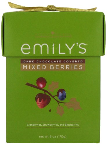 Emily’s Dark Chocolate Covered Mixed Berries, 6 ounce, Pack of 3 logo