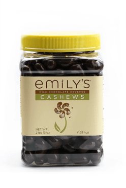 Emily’s Milk Chocolate Covered Cashews, 45oz logo