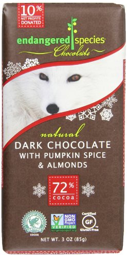 Endangered Species Artic Fox, Dark Chocolate With Pumpkin Spice and Almonds, 3.0 Ounce (Pack of 12) logo