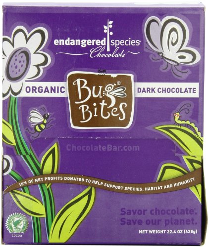 Endangered Species Bug Bites, Organic Dark Chocolate, 0.35 ounce Packages (Pack of 64) logo