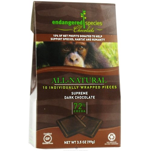 Endangered Species Chimp Chocolate Bites – 72% Dark Chocolate, 3.5 ounce (Pack of 6) logo