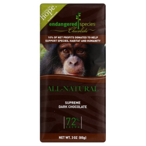 Endangered Species Chocolate Dark Chimp Smoth, 3-ounces (Pack of 6) logo