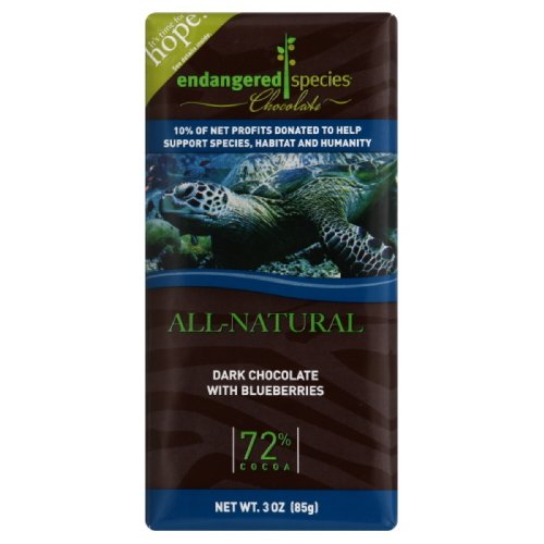 Endangered Species Chocolate Dark Chocolate Blueberries Sea Turtle, 3-ounces (Pack of 6) logo