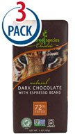 Endangered Species Chocolate Dark Chocolate With Espresso Beans (tiger) — 3 Oz Each / Pack of 3 logo