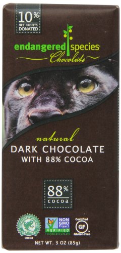 Endangered Species Chocolate Extreme Dark 88% Black Panther, 3-ounces (Pack of 6) logo