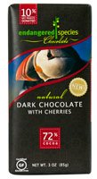 Endangered Species Chocolate Natural Dark Chocolate With Cherries Gluten Free — 3 Oz logo