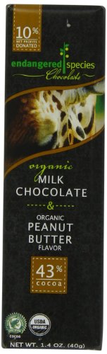 Endangered Species Giraffe, Organic Milk (35%) Chocolate and Peanut Butter, 1.4 ounce Bars (Pack of 16) logo