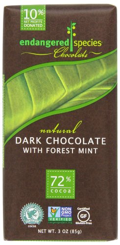 Endangered Species Rainforest, Dark Chocolate (72%) With Deep Forest Mint, 3 ounce Bars (Pack of 12) logo