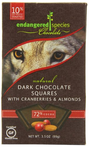 Endangered Species Wolf, Dark (72%) With Cranberries & Almonds, 10-count Individually Wrapped Pieces (Pack of 6) logo