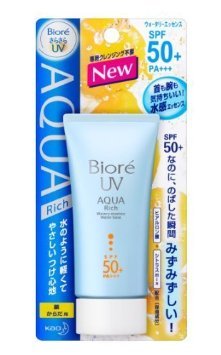 ‘enjoy Smile” Biore Sarasara Uv Aqua Rich Waterly Essence Sunscreen 50g Spf50+ Pa+++ For Face and Body logo