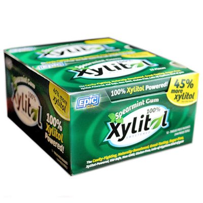 Epic Dental Gum, Xylitol Sweetened, Spearmint, 12 Packs (12 Count Each) logo