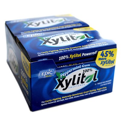 Epic Dental Peppermint Gum – Xylitol Sweetened – Case Of 12 – 12 Pack logo