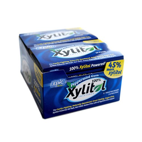 Epic Dental Peppermint Gum – Xylitol Sweetened – Case Of 12 – 12 Pack Epic Denta logo