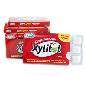 Epic Dental Xylitol Sweetened Gum, Cinnamon – 12 Ct, 6 Pack logo