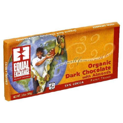 Equal Exchange Organic Dark Chocolate With Almonds Bars, 3.5-ounces (Pack of 12) logo