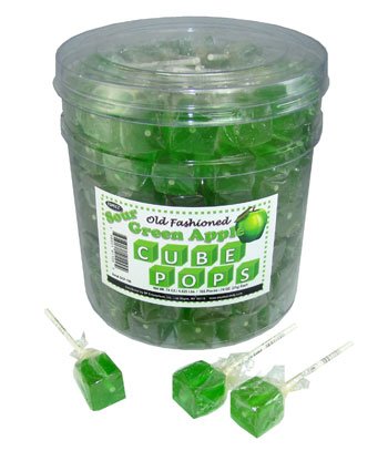 Espeez Old Fashioned Green Apple Cube Lollipops 100 Count Tub logo